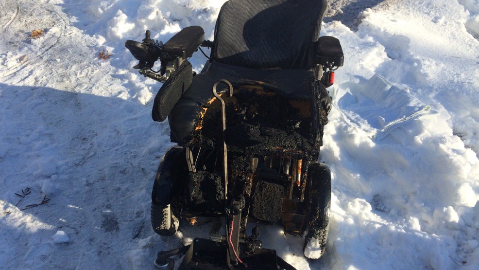 Brunswick man, wheelchair catch fire WGME