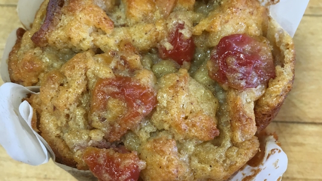 Cherry Bread Pudding Muffins
