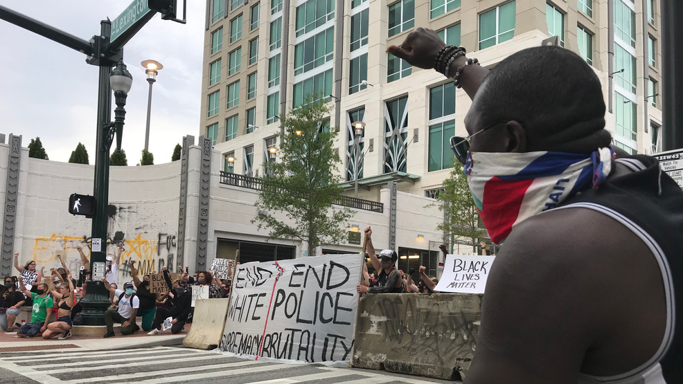 Protesters descend on downtown Asheville for 5th day WLOS