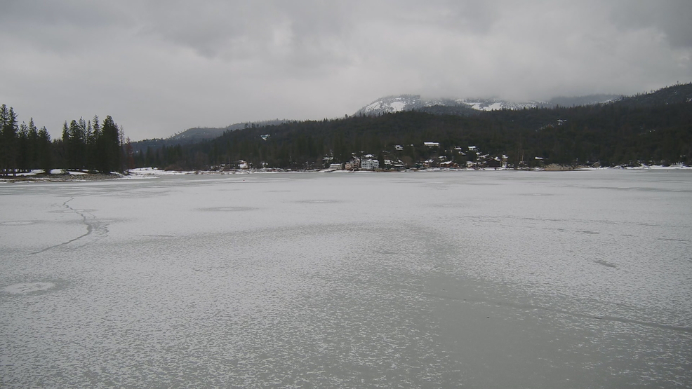 Bass Lake partially frozen, locals call it a "rare sight" KMPH