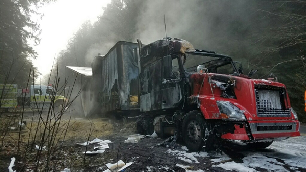 Semi truck fire closes Hwy 58 KMTR