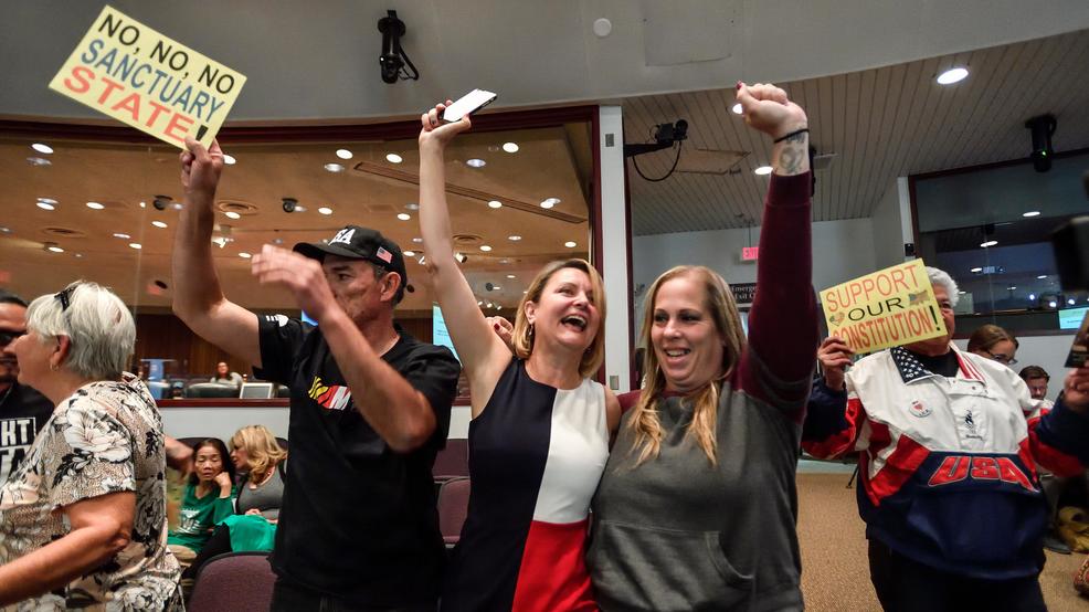California Sanctuary Law Sanctuary city -- CA opponents in Orange Co. AP04.jpg