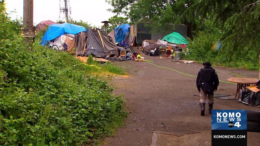 Video of a homeless camp raided by police on Wednesday as part of a drug sweep (Thursday video - KOMO)Thumbnail poster_309f1c6236c14e9dac6bf919058ac140.jpg