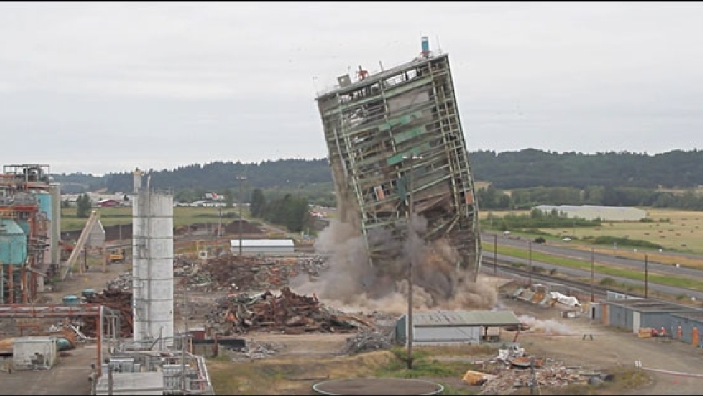 Demolition crews implode building at Albany paper mill KATU