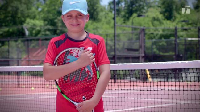 Cancer survivor meets idol Roger Federer at US Open