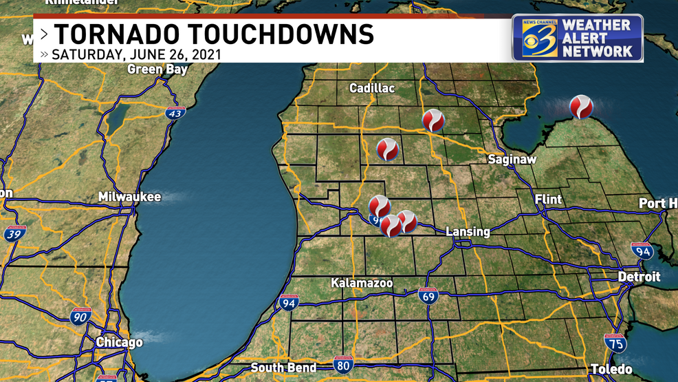Survey crews confirm 6 tornadoes touched down in Michigan during