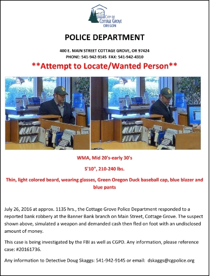 Man Wanted After Bank Robbery In Cottage Grove Kval