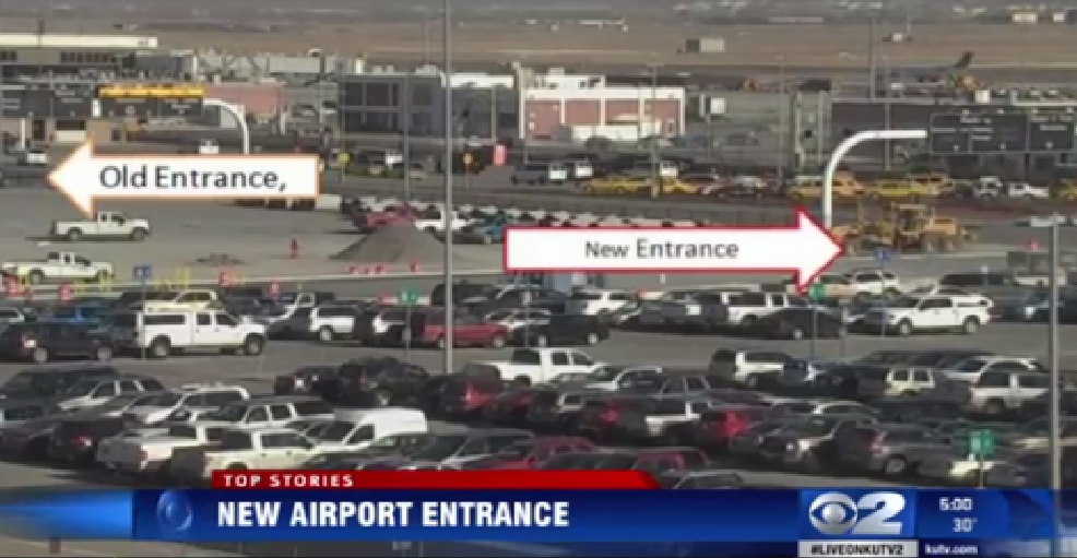 New entrance to Salt Lake airport economy parking KUTV